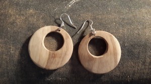 E11 EARRINGS Wood - Round Disks     